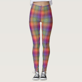 Leggings Patrón abstracto de cuadros coloridos