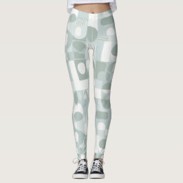 Leggings Patrón abstracto de equilibrio de salvia gris suav