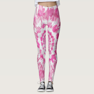 Leggings Patrón abstracto de espiral con tinte rosa