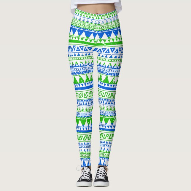 Leggings Patrón abstracto de la bandera de Sierra Leona de  (Anverso)