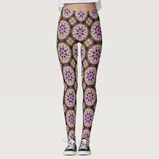 Leggings Patrón abstracto de las flores de Dahlia