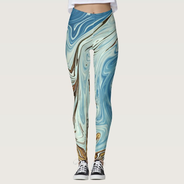 Leggings Patrón abstracto de líquido (Anverso)