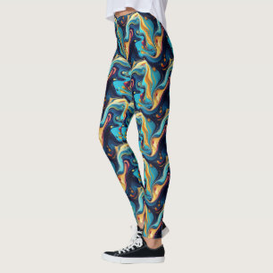 Leggings Patrón abstracto de líquido con baldosas Guay