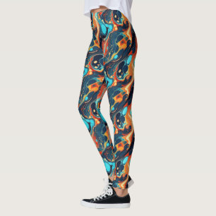 Leggings Patrón abstracto de líquido con baldosas Guay