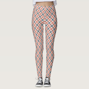 Leggings Patrón abstracto de plaid sin soldadura
