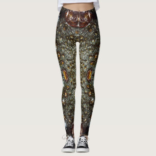 Leggings Patrón abstracto de textura marrón, gris oscuro