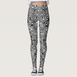 Leggings Patrón abstracto en blanco y negro