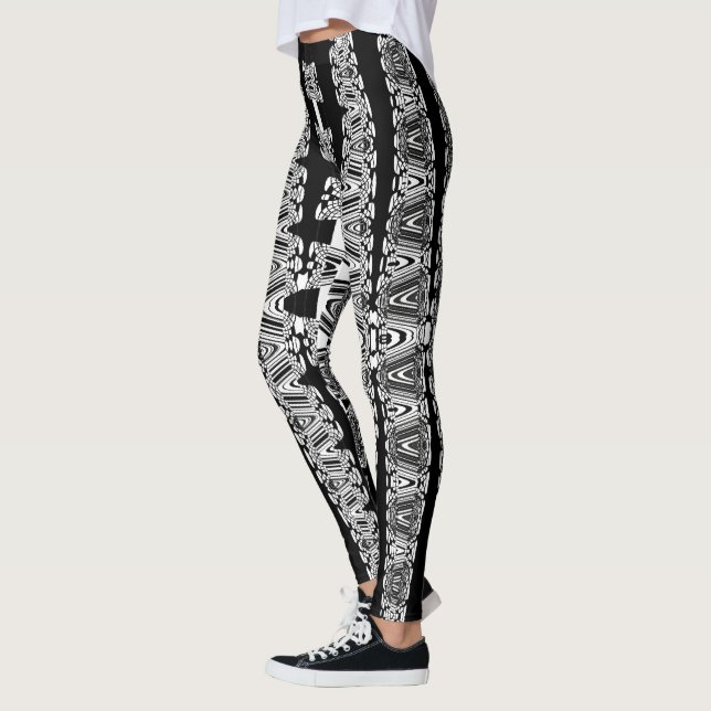 Leggings patrón abstracto en blanco y negro (Izquierda)