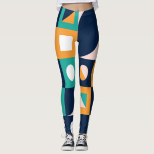 Leggings Patrón abstracto geométrico: colorido, diseño mode