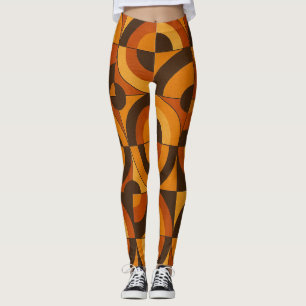 Leggings Patrón abstracto geométrico de mediados de siglo m