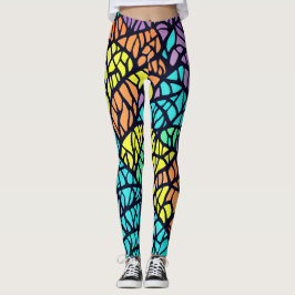 Leggings Patrón abstracto geométrico de vidrio tintado en a