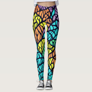 Leggings Patrón abstracto geométrico de vidrio tintado en a