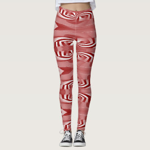Leggings Patrón abstracto granate y blanco "Ratti_Creative_