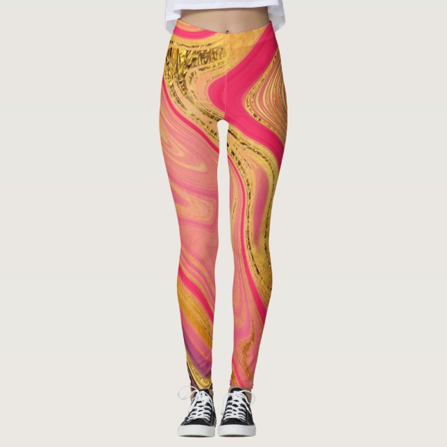 Leggings patrón abstracto marmoleado (Anverso)