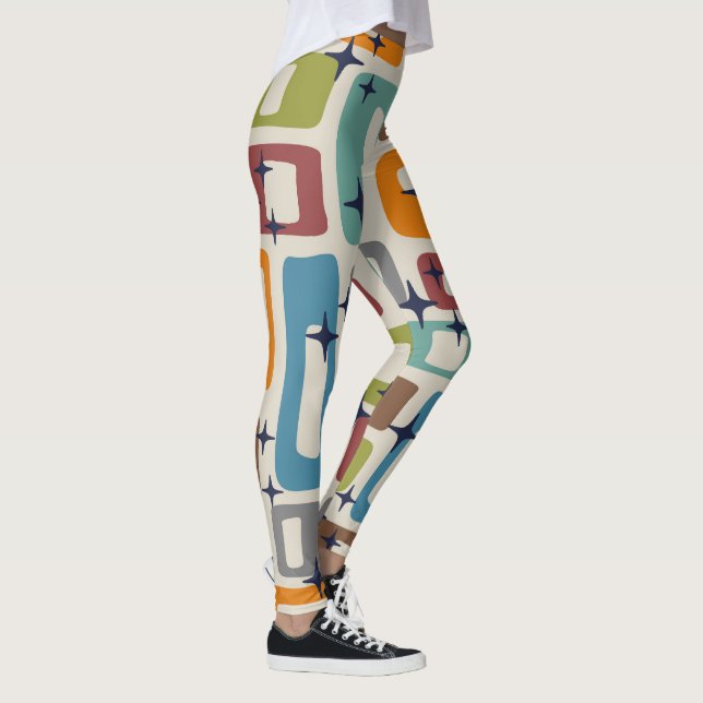 Leggings Patrón abstracto moderno de mediados de siglo (Derecha)