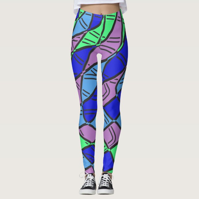 Leggings Patrón abstracto multicolor "Ratti_Creative_Arts" (Anverso)