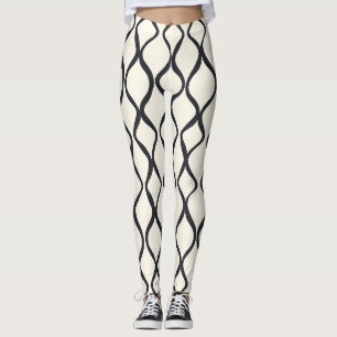 Leggings Patrón abstracto negro beige
