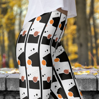 Leggings Patrón abstracto negro y blanco negrita