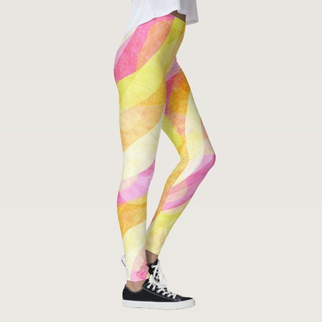 Leggings Patrón abstracto ondulado vibrante (Derecha)