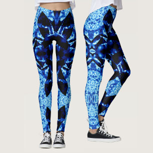 Leggings Patrón abstracto polinesio True Blue