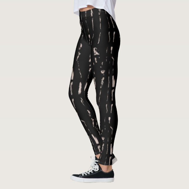 Leggings Patrón abstracto punk negro Tie Dye (Izquierda)