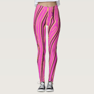 Leggings Patrón abstracto rosa caliente "Ratti_Creative_Art