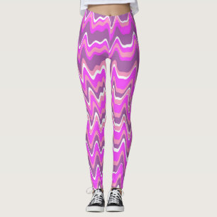 Leggings Patrón abstracto rosa y púrpura