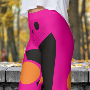 Leggings Patrón abstracto rosado vibrante