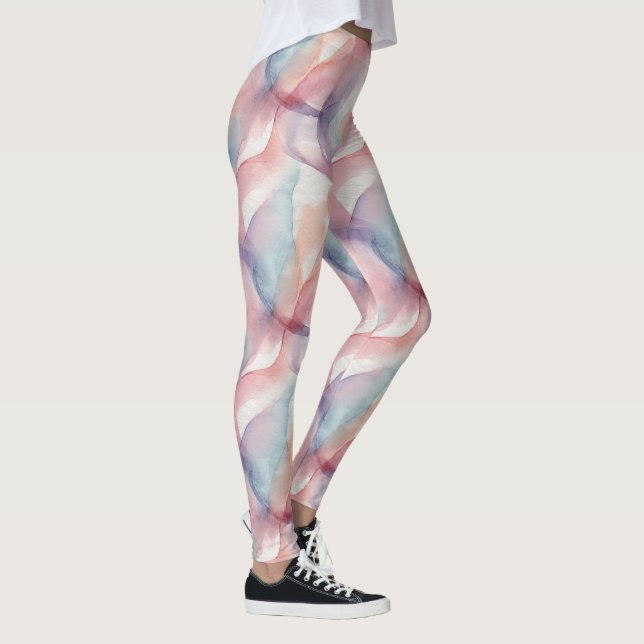 Leggings Patrón abstracto suave pastel de acuarela (Derecha)