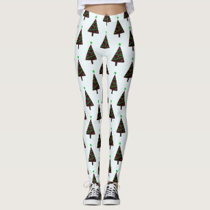 Leggings Patrón actual sin problemas del árbol de Navidad