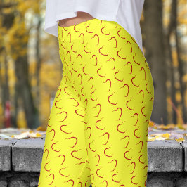 Leggings Patrón Adorable Amor Amarillo Corazón