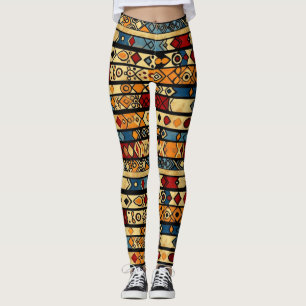 Leggings Patrón africano abstracto colorido