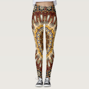 Leggings Patrón aleatorio de colores toscanos ~ Diseño únic