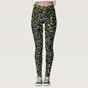 Leggings Patrón amarillo azul negro de camo digital