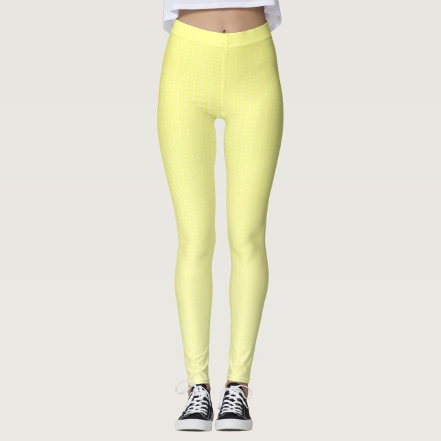 Leggings Patrón amarillo de puntos blancos (Anverso)