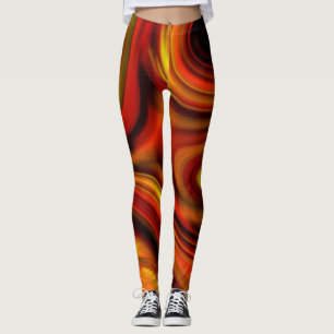 Leggings Patrón Anaranjado y Amarillo Ardiente