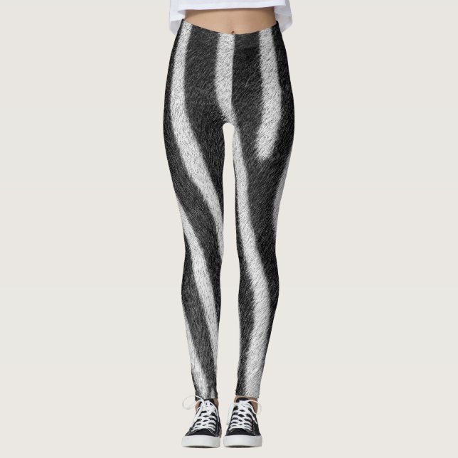 Leggings Patrón animal de cebra fur (Anverso)
