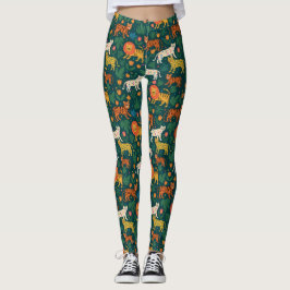 Leggings Patrón animal de jungla con flores