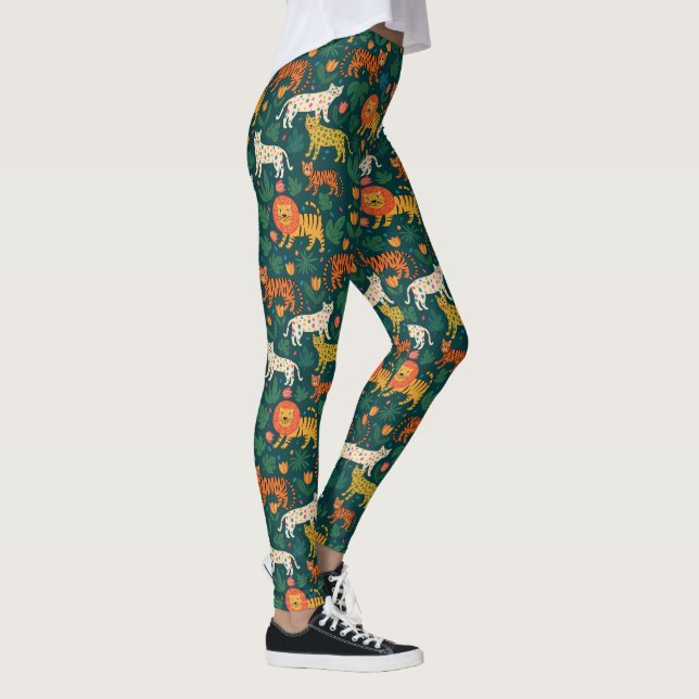 Leggings Patrón animal de jungla con flores (Derecha)