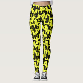 Leggings Patrón animal psicodélico de los elefantes bananer