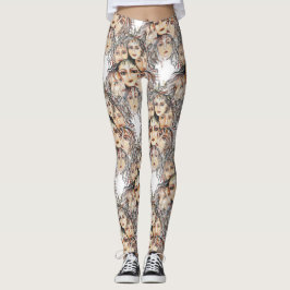 Leggings Patrón anime de arte pop con elementos femeninos