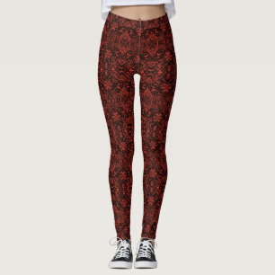 Leggings Patrón árabe barroco griego Terracota negra