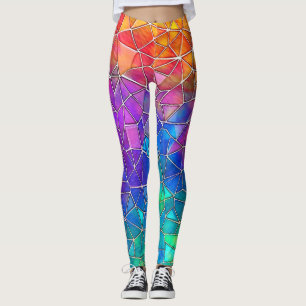 Leggings Patrón arcoiris de vidrio templado