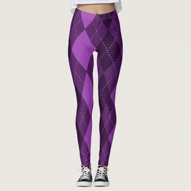 Leggings Patrón argyle - rosa oscuro (Anverso)