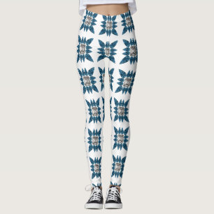 Leggings Patrón Art Deco Azul