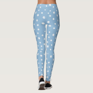 Leggings Patrón azul de copos de nieve de color de agua