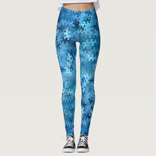 Leggings Patrón azul de diseño (Anverso)