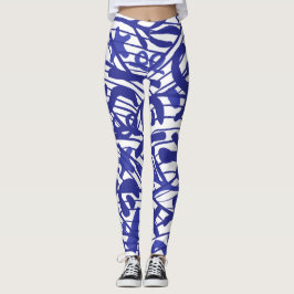 Leggings Patrón azul de gran dane Silhouette