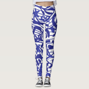 Leggings Patrón azul de gran dane Silhouette