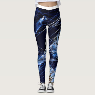 Leggings patrón azul de medusas